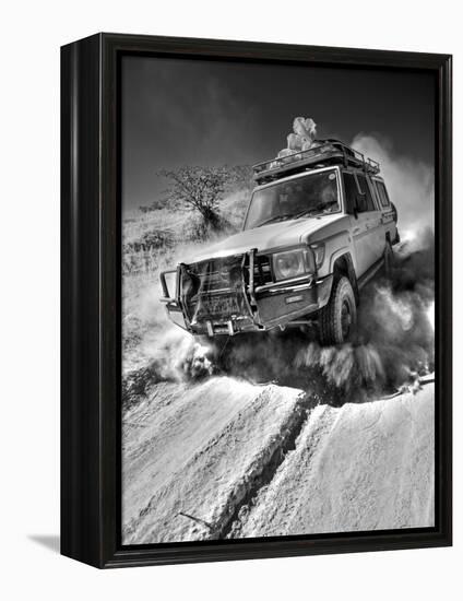 Damaraland, Four Wheel Drive Vehicles are the Best Means of Travel in Desert Environment, Namibia-Mark Hannaford-Framed Premier Image Canvas