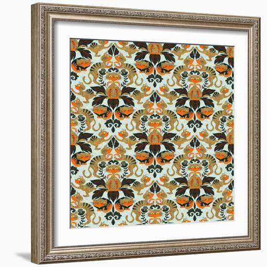 Damask Cat-Gaia Marfurt-Framed Giclee Print