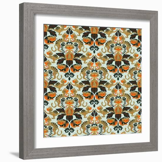 Damask Cat-Gaia Marfurt-Framed Giclee Print