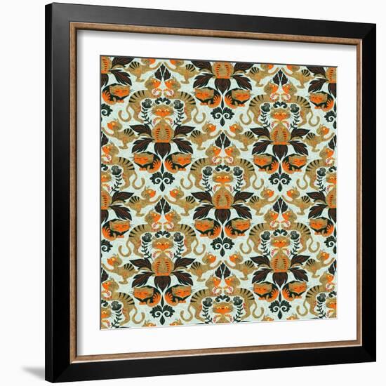 Damask Cat-Gaia Marfurt-Framed Giclee Print