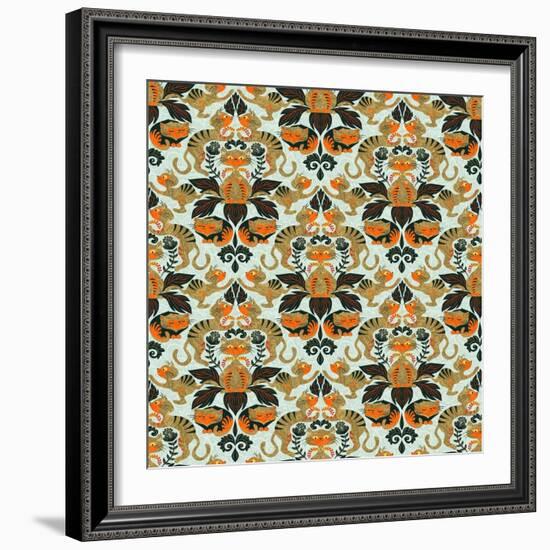 Damask Cat-Gaia Marfurt-Framed Giclee Print