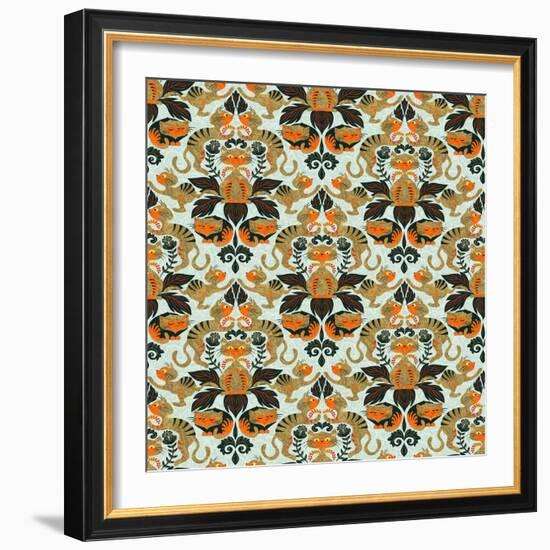 Damask Cat-Gaia Marfurt-Framed Giclee Print