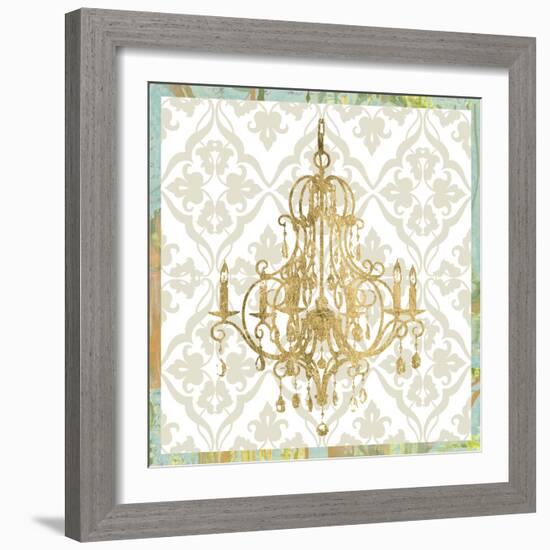 Damask Chandelier II-Jennifer Goldberger-Framed Art Print