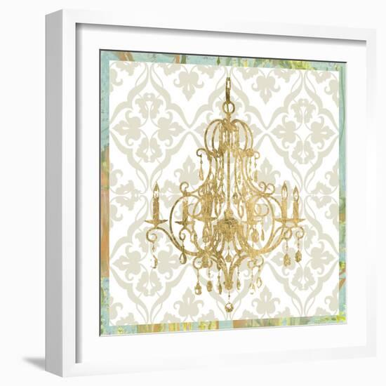 Damask Chandelier II-Jennifer Goldberger-Framed Art Print