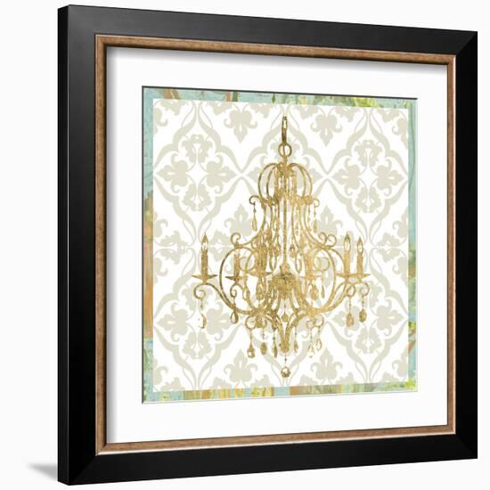 Damask Chandelier II-Jennifer Goldberger-Framed Art Print