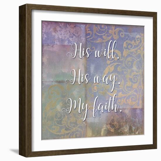 Damask Faith I-Color Bakery-Framed Giclee Print