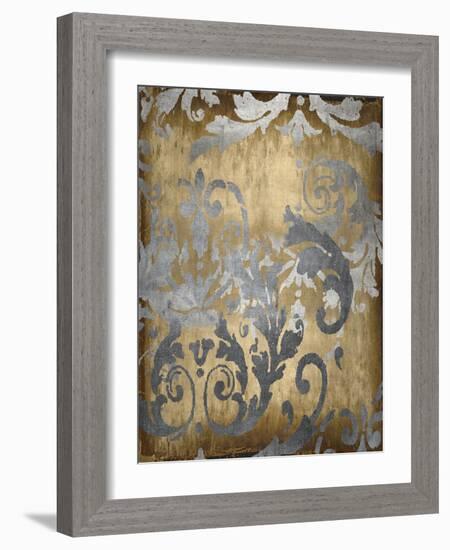 Damask in Gold I-Ellie Roberts-Framed Art Print