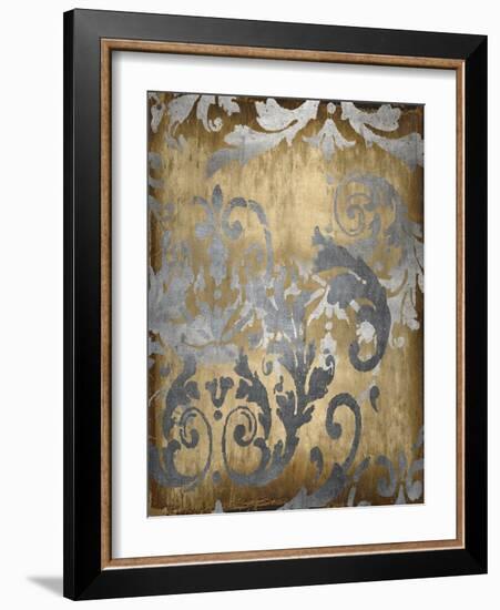 Damask in Gold I-Ellie Roberts-Framed Art Print