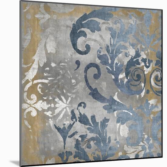 Damask in Silver and Gold II-Ellie Roberts-Mounted Art Print