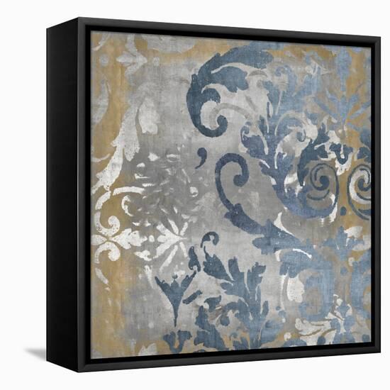 Damask in Silver and Gold II-Ellie Roberts-Framed Stretched Canvas