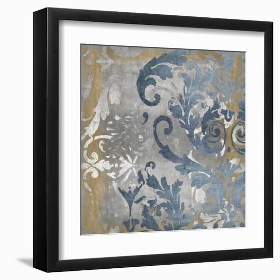 Damask in Silver and Gold II-Ellie Roberts-Framed Art Print