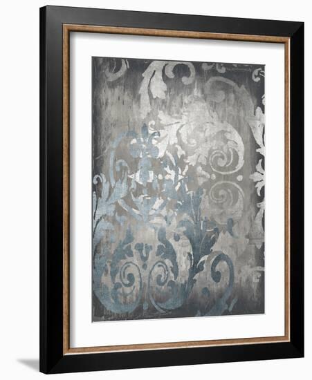 Damask in Silver II-Ellie Roberts-Framed Art Print