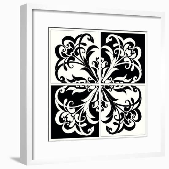 Damask Silhouette II-Judy Shelby-Framed Art Print