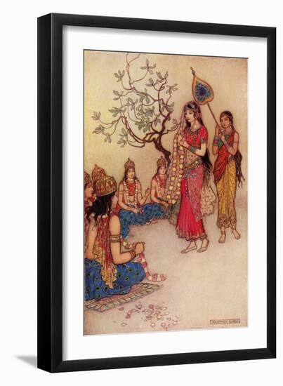 Damatanti Choosing a Husband-Warwick Goble-Framed Giclee Print