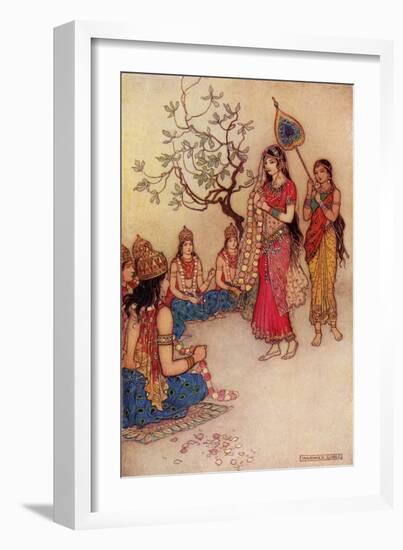 Damatanti Choosing a Husband-Warwick Goble-Framed Giclee Print