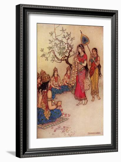 Damatanti Choosing a Husband-Warwick Goble-Framed Giclee Print