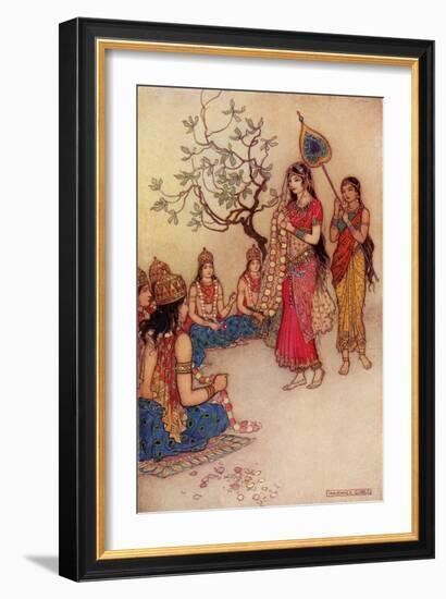 Damatanti Choosing a Husband-Warwick Goble-Framed Giclee Print