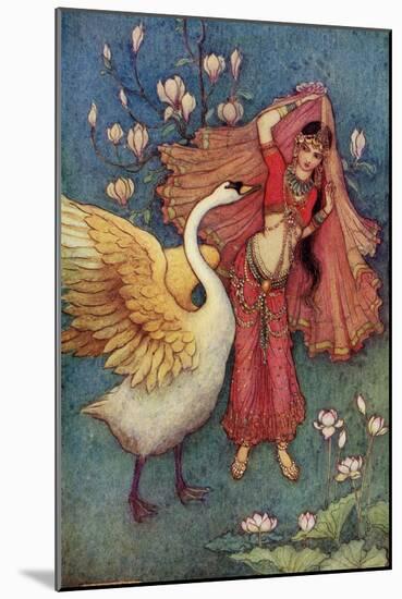 Damayanti and the Swan-Warwick Goble-Mounted Giclee Print