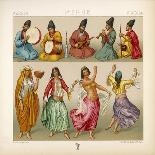 Group of Persian Musicians Play on a Variety of Instruments-Dambourget-Art Print