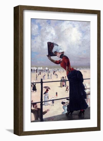 Dame À La Plage-Franz Skarbina-Framed Art Print