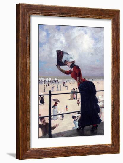 Dame À La Plage-Franz Skarbina-Framed Art Print