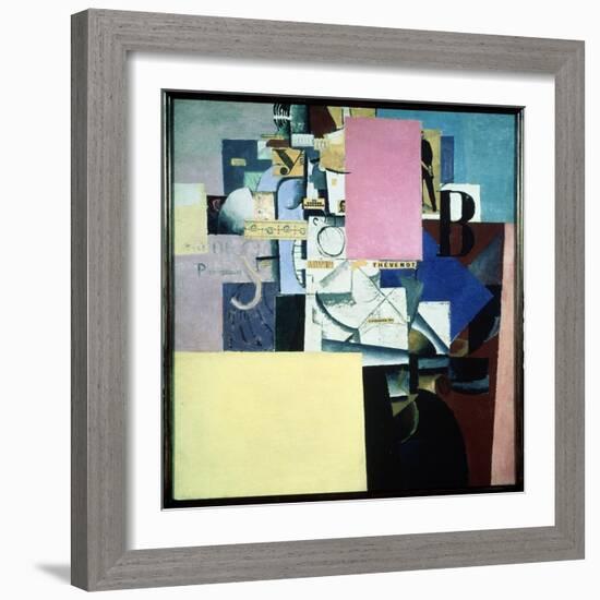 Dame Au Poste De Poster (Lady at the Poster Post). Oeuvre De Kasimir Severinovich Malevitch (Malevi-Kazimir Severinovich Malevich-Framed Giclee Print