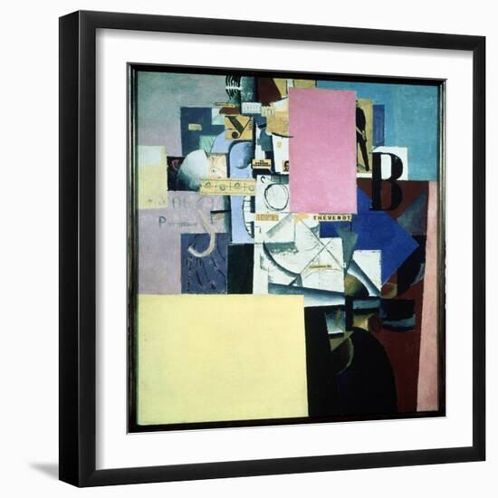 Dame Au Poste De Poster (Lady at the Poster Post). Oeuvre De Kasimir Severinovich Malevitch (Malevi-Kazimir Severinovich Malevich-Framed Giclee Print