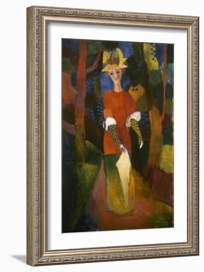 Dame dans le parc-Auguste Macke-Framed Giclee Print