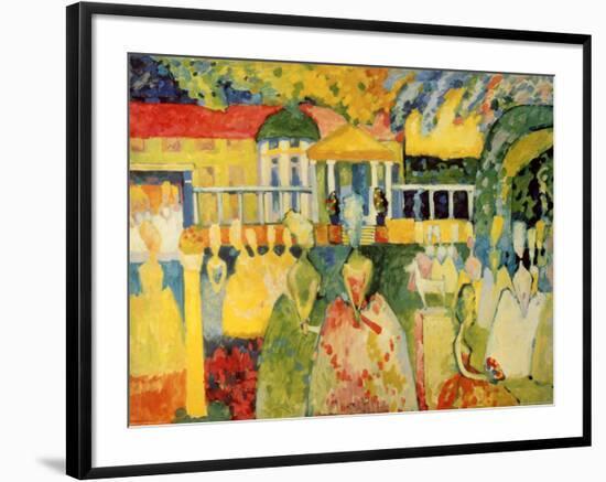 Dame in Krinolinen-Wassily Kandinsky-Framed Art Print