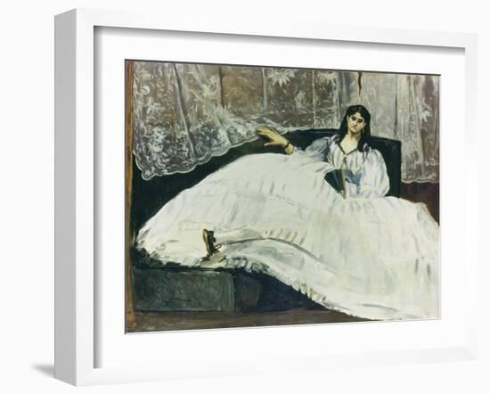 Dame Mit Faecher (La Maitresse De Baudelaire), 1863-Edouard Manet-Framed Giclee Print