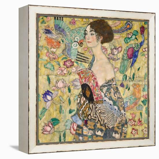 Dame Mit Fächer (Lady with a Fan), 1917-18 (Oil on Canvas)-Gustav Klimt-Framed Premier Image Canvas