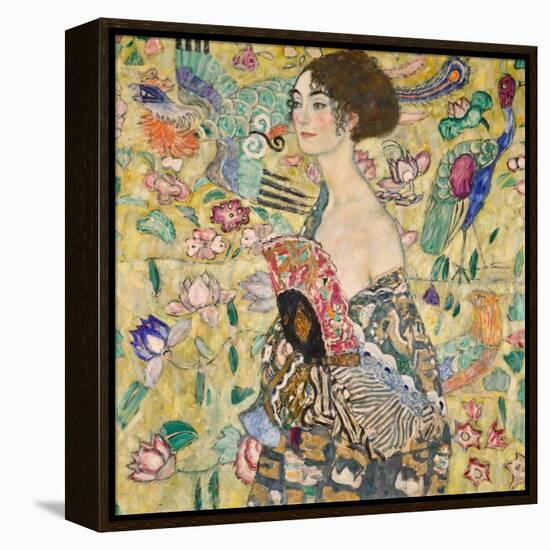 Dame Mit Fächer (Lady with a Fan), 1917-18 (Oil on Canvas)-Gustav Klimt-Framed Premier Image Canvas