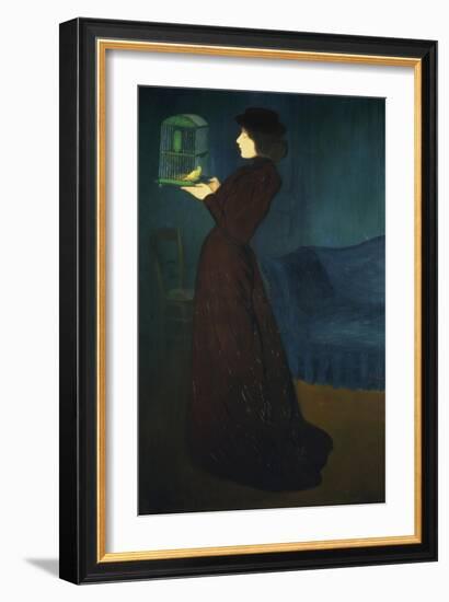 Dame Mit Vogelkaefig, 1892-Jozsef Rippl-Ronai-Framed Giclee Print