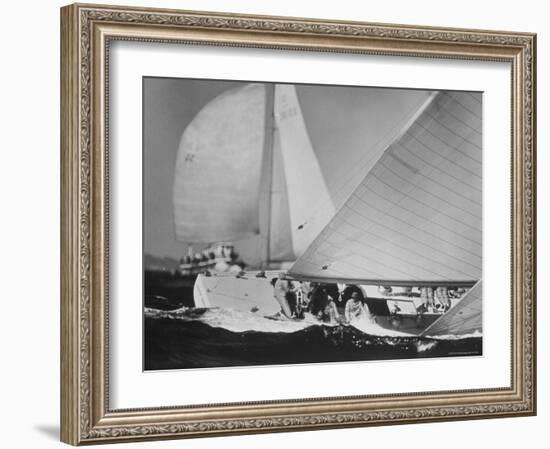 Dame Pattie Heeling Around Mark in 3rd Race of Americas Cup-George Silk-Framed Photographic Print