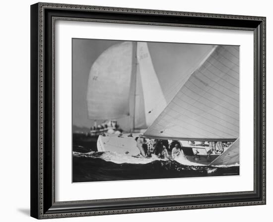 Dame Pattie Heeling Around Mark in 3rd Race of Americas Cup-George Silk-Framed Photographic Print