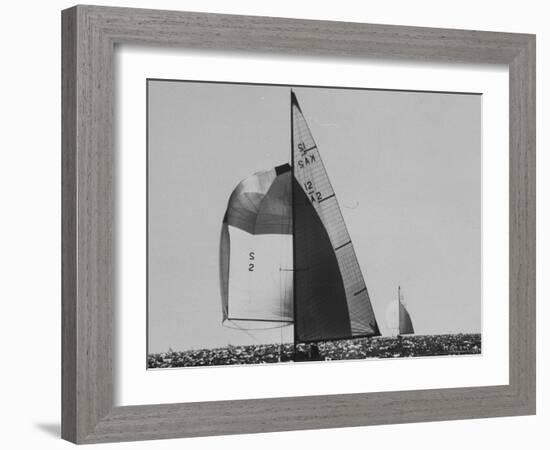 Dame Pattie Leading "Intrepid" in Americas Cup Races-George Silk-Framed Photographic Print