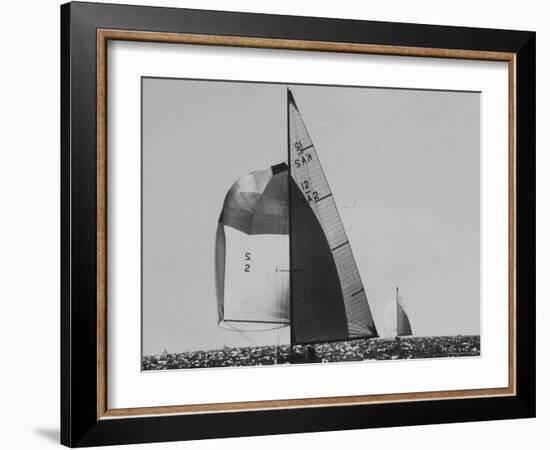 Dame Pattie Leading "Intrepid" in Americas Cup Races-George Silk-Framed Photographic Print