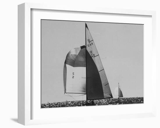 Dame Pattie Leading "Intrepid" in Americas Cup Races-George Silk-Framed Photographic Print