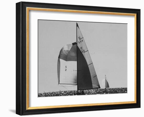 Dame Pattie Leading "Intrepid" in Americas Cup Races-George Silk-Framed Photographic Print