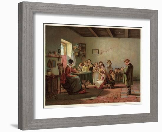 Dame School-Thomas Webster-Framed Art Print