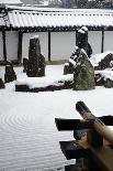 Snow-covered Zen garden in Kodai-ji Temple, Kyoto, Japan, Asia-Damien Douxchamps-Framed Photographic Print