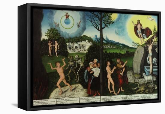 Damnation and Redemption. Law and Grace-Lucas Cranach the Elder-Framed Premier Image Canvas