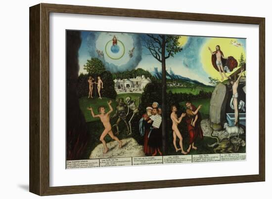 Damnation and Redemption. Law and Grace-Lucas Cranach the Elder-Framed Giclee Print