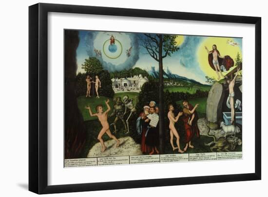 Damnation and Redemption. Law and Grace-Lucas Cranach the Elder-Framed Giclee Print