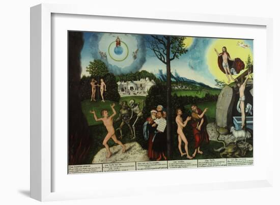 Damnation and Redemption. Law and Grace-Lucas Cranach the Elder-Framed Giclee Print