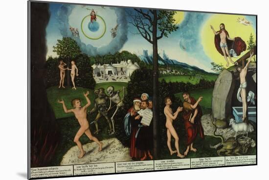 Damnation and Redemption. Law and Grace-Lucas Cranach the Elder-Mounted Giclee Print