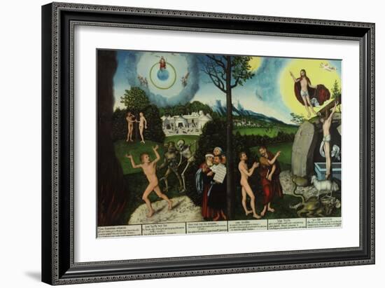 Damnation and Redemption. Law and Grace-Lucas Cranach the Elder-Framed Giclee Print