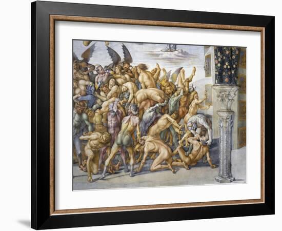 Damned in Hell, from Last Judgment Fresco Cycle, 1499-1504-Luca Signorelli-Framed Giclee Print