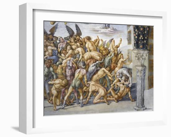 Damned in Hell, from Last Judgment Fresco Cycle, 1499-1504-Luca Signorelli-Framed Giclee Print