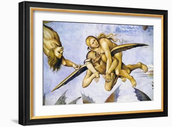 Damned in Hell, from Last Judgment Fresco Cycle, 1499-1504-Luca Signorelli-Framed Giclee Print